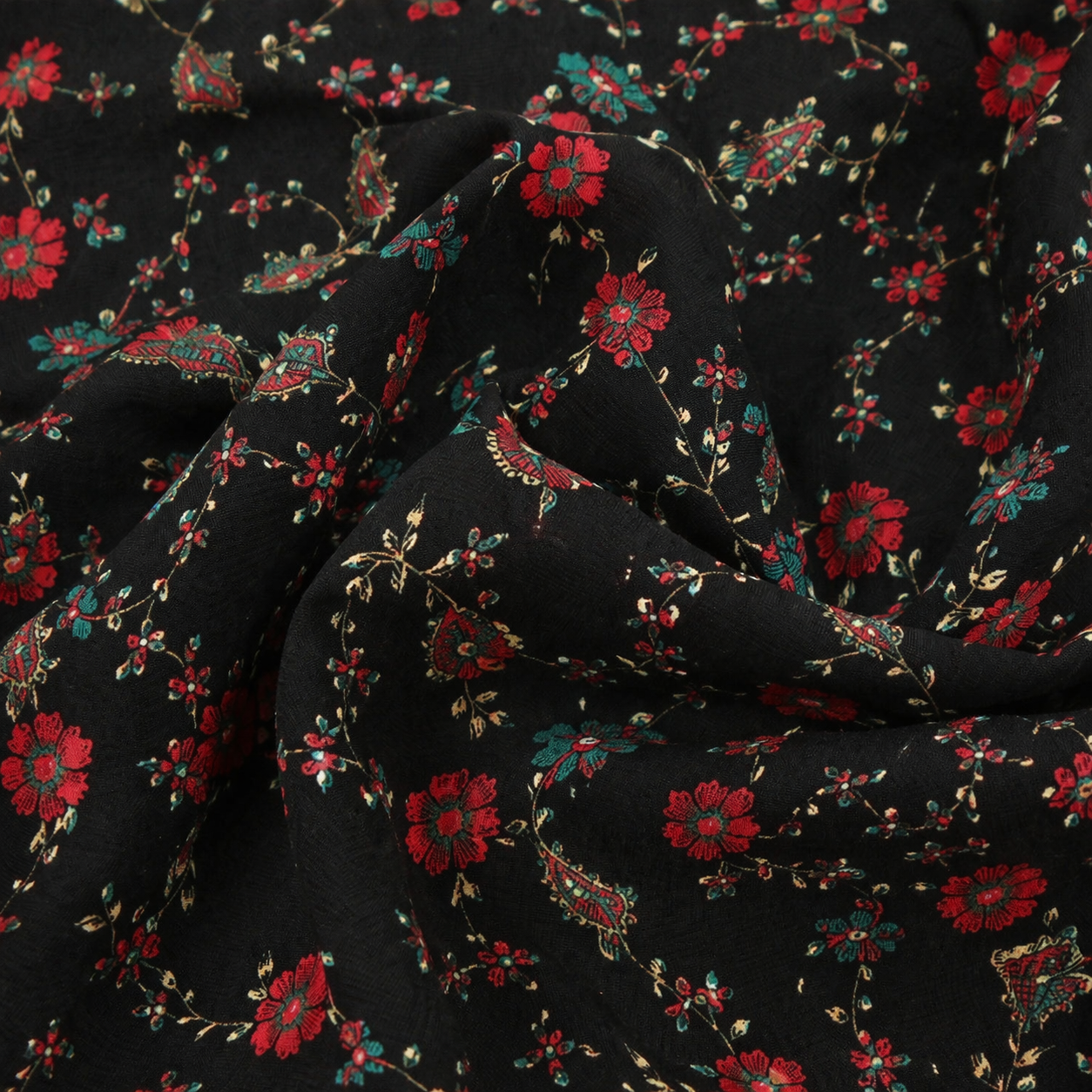 Black Floral Print Maxi Dress with Waist Tie-Up | Elegant Casual & Party Wear Dress