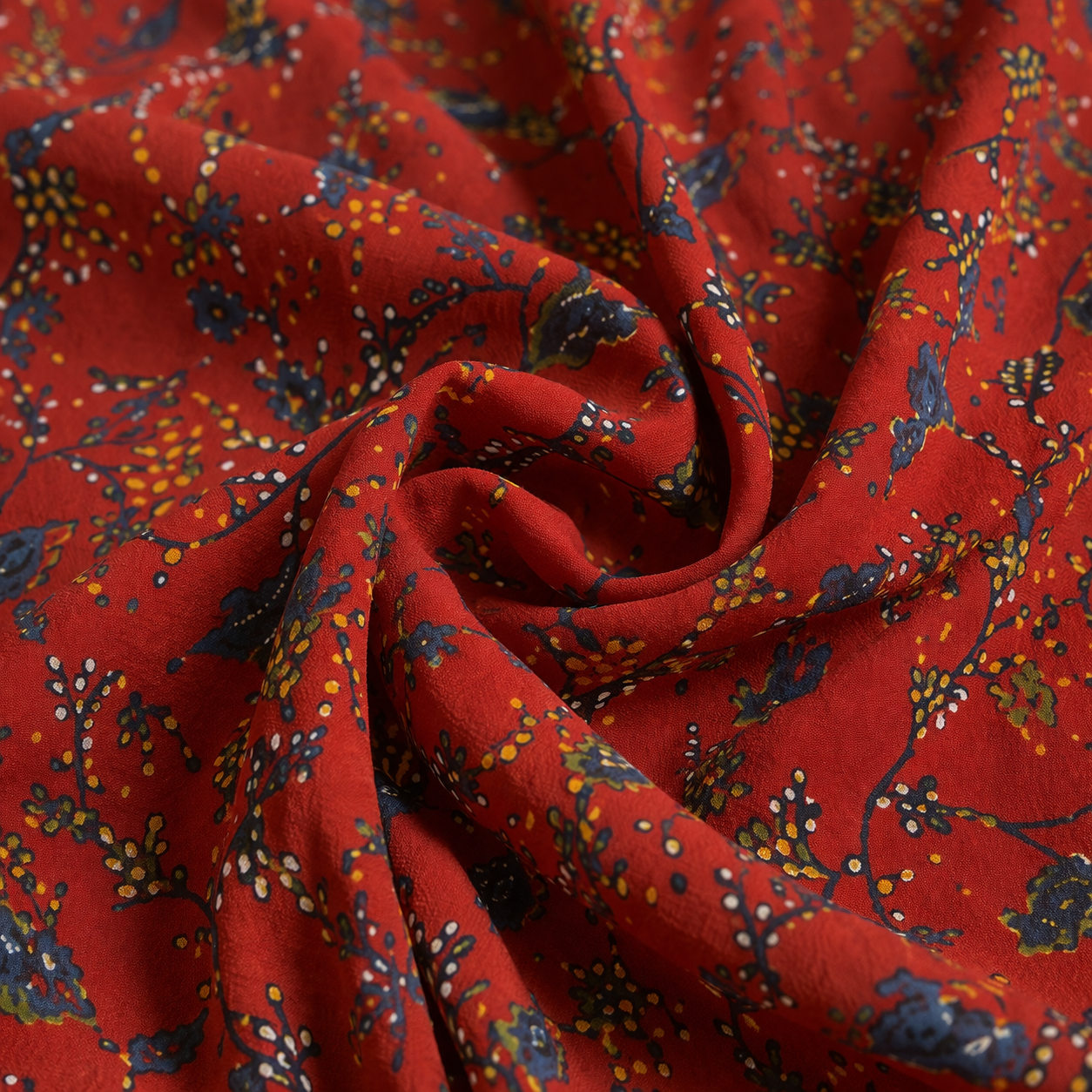 Red Floral Print Maxi Dress with Waist Tie-Up | Elegant Casual & Festive Wear Dress